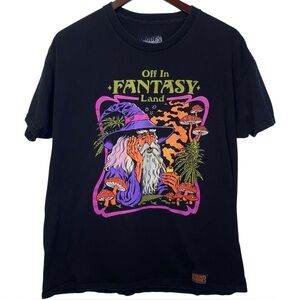 STEVEN RHODES ☆ “Off In Fantasy Land” Wizard Mushroom Pipe Smoke T-Shirt